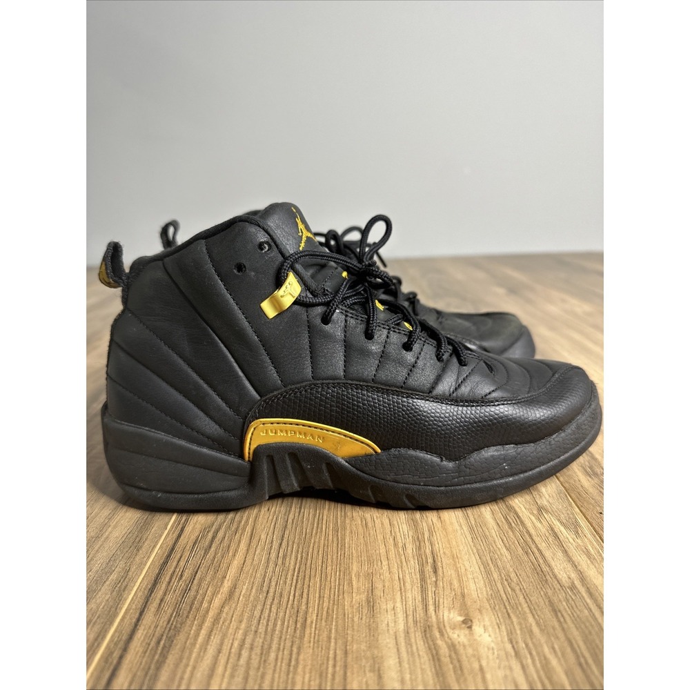 Jordan 12 Retro Black Taxi Shoes Youth Size 6.5Y Leather 153265-071‎